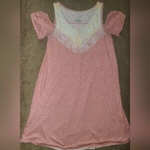 Sonoma Pink and Yellow Tie-Dye V-Neck Top